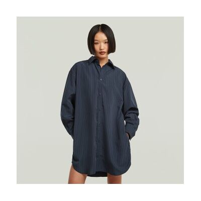 G-Star para mulher. D26979-E084-H579 Vestido oversized azul-marinho (M), Casual, Manga comprida, Polister Reciclado G-Star para mulher. D26979-E084-H579 Vestido oversized azul-marinho (M), Casual, Manga comprida, Polister Reciclado