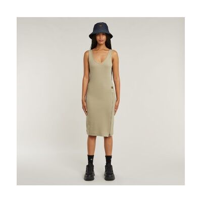 G-Star para mulher. D26593-D275-C626 Vestido assimétrico com fecho de correr em cinzento (XL), Casual, Sem mangas / correias, Taupe, Algodão G-Star para mulher. D26593-D275-C626 Vestido assimétrico com fecho de correr em cinzento (XL), Casual, Sem mangas / correias, Taupe, Algodão