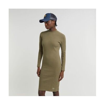 G-Star para mulher. D25034-D702-735 Vestido Ergonomic Slim Rib verde (XXS), Casual, Manga comprida, Algodão orgânico, Sustentável G-Star para mulher. D25034-D702-735 Vestido Ergonomic Slim Rib verde (XXS), Casual, Manga comprida, Algodão orgânico, Sustentável