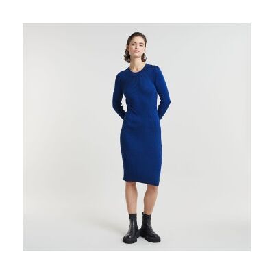 G-Star para mulher. D25228-D767-G866 Vestido de malha slim chapeado azul (M), Casual, Viscoso, Manga comprida, Sustentável, Algodão Reciclad G-Star para mulher. D25228-D767-G866 Vestido de malha slim chapeado azul (M), Casual, Viscoso, Manga comprida, Sustentável, Algodão Reciclad