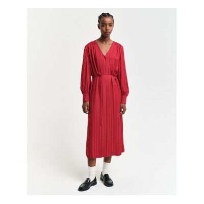 Gant para mulher. 4503360 Vestido de camisa de cetim vermelho às riscas (34), Casual, Viscoso, Manga comprida Gant para mulher. 4503360 Vestido de camisa de cetim vermelho às riscas (34), Casual, Viscoso, Manga comprida