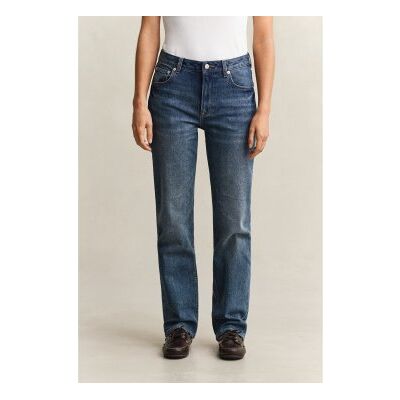 Gant para mulher. 4100304 Jeans elásticos de perna reta azul (25/34), Casual, Algodão, Denim Gant para mulher. 4100304 Jeans elásticos de perna reta azul (25/34), Casual, Algodão, Denim