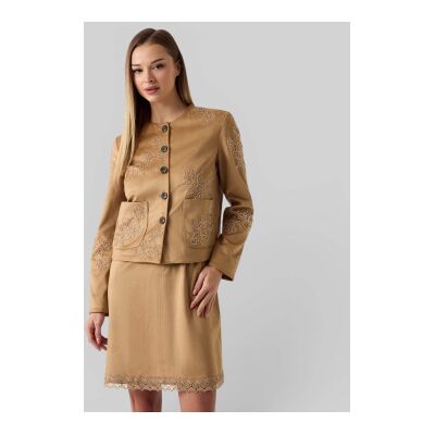 Guess para mulher. W6YL19W2909 Jaqueta Oceane com Contas castanho (S), Marrom, Casual, Poliéster Guess para mulher. W6YL19W2909 Jaqueta Oceane com Contas castanho (S), Marrom, Casual, Poliéster