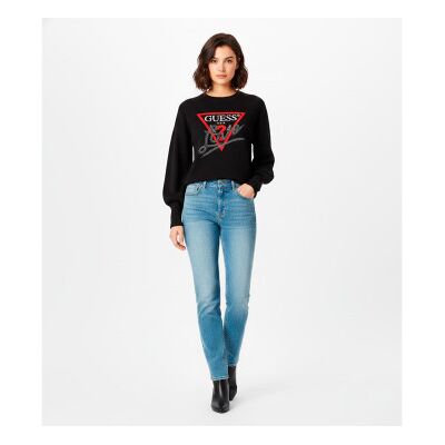 Guess para mulher. W5YQ06KB681 Sweatshirt Studdes love preto (XL), Casual, Poliéster, Manga comprida Guess para mulher. W5YQ06KB681 Sweatshirt Studdes love preto (XL), Casual, Poliéster, Manga comprida
