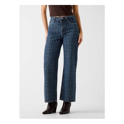 Guess para mulher. W6RA1AD6851 Calças de perna larga azuis (28), Azul, Casual, Algodão Guess para mulher. W6RA1AD6851 Calças de perna larga azuis (28), Azul, Casual, Algodão