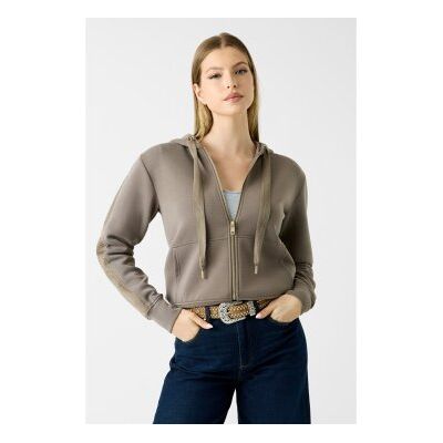 Guess para mulher. W6YQ16K4354 Moletom com pedraria castanho (L), Marrom, Casual, Poliéster, Manga comprida Guess para mulher. W6YQ16K4354 Moletom com pedraria castanho (L), Marrom, Casual, Poliéster, Manga comprida