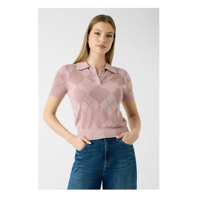 Guess para mulher. W6YR17Z0958 Suéter de mistura de lã rosa (L), Casual, Poliamida, Manga curta Guess para mulher. W6YR17Z0958 Suéter de mistura de lã rosa (L), Casual, Poliamida, Manga curta