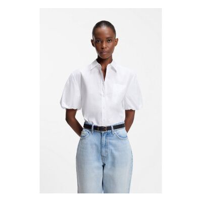 HUGO para mulher. 50559499 Blusa Evergreen branca (S), Branco, Casual, Algodão, Manga curta HUGO para mulher. 50559499 Blusa Evergreen branca (S), Branco, Casual, Algodão, Manga curta