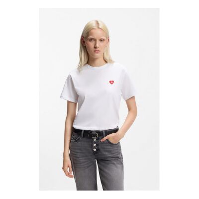 HUGO para mulher. 50562145 T-shirt Damacia branca (XL), Branco, Casual, Algodão, Manga curta HUGO para mulher. 50562145 T-shirt Damacia branca (XL), Branco, Casual, Algodão, Manga curta