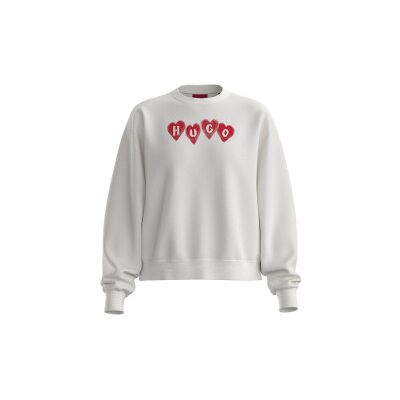 HUGO para mulher. 50555824 Camisola de lã bege Deroxina (M), Branco, Casual, Algodão HUGO para mulher. 50555824 Camisola de lã bege Deroxina (M), Branco, Casual, Algodão