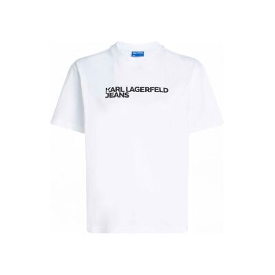 Karl Lagerfeld para mulher. A1W17005 T-shirt branca com logótipo (XS), Branco, Casual, Algodão, Manga curta Karl Lagerfeld para mulher. A1W17005 T-shirt branca com logótipo (XS), Branco, Casual, Algodão, Manga curta