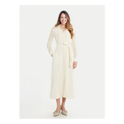 Marella para mulher. 2513221073200 Vestido de camisa bege (50), Casual, Poliéster, Manga comprida Marella para mulher. 2513221073200 Vestido de camisa bege (50), Casual, Poliéster, Manga comprida