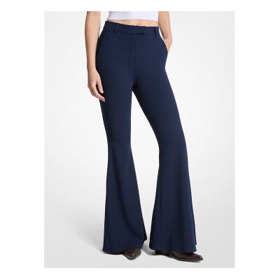 Michael Kors para mulher. MF430PH667 Calças de ganga largas em crepe stretch azul (L), Casual, Poliéster Michael Kors para mulher. MF430PH667 Calças de ganga largas em crepe stretch azul (L), Casual, Poliéster