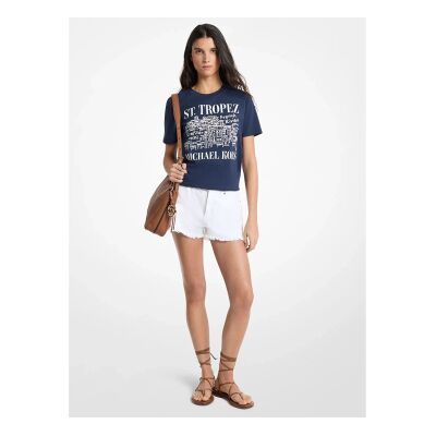 Michael Kors para mulher. MS6520K97J T-shirt Tropez navy (S), Casual, Algodão, Manga curta Michael Kors para mulher. MS6520K97J T-shirt Tropez navy (S), Casual, Algodão, Manga curta