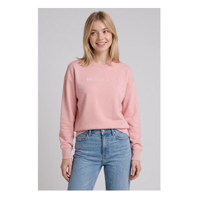 Michael Kors para mulher. MR651Z64MY Moletom de algodão com logotipo em relevo rosa (M), Casual Michael Kors para mulher. MR651Z64MY Moletom de algodão com logotipo em relevo rosa (M), Casual
