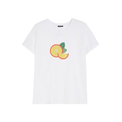 PennyBlack para mulher. 2511971023200 T-shirt Sole branca (M), Branco, Casual, Algodão, Manga curta PennyBlack para mulher. 2511971023200 T-shirt Sole branca (M), Branco, Casual, Algodão, Manga curta
