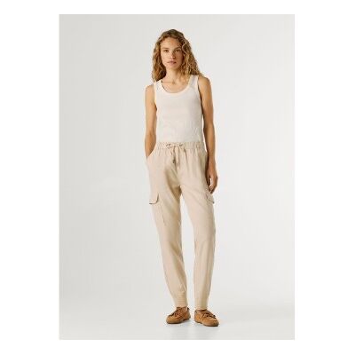 Pepe Jeans para mulher. PL2100040 Calças Jogger Mid Waist Slim bege (25), Casual, Lyocell Pepe Jeans para mulher. PL2100040 Calças Jogger Mid Waist Slim bege (25), Casual, Lyocell