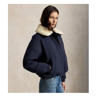 Polo Ralph Lauren para mulher. 211A97141003 Casaco High Pile Collar Down marinho (XS), Casual, Poliéster Polo Ralph Lauren para mulher. 211A97141003 Casaco High Pile Collar Down marinho (XS), Casual, Poliéster