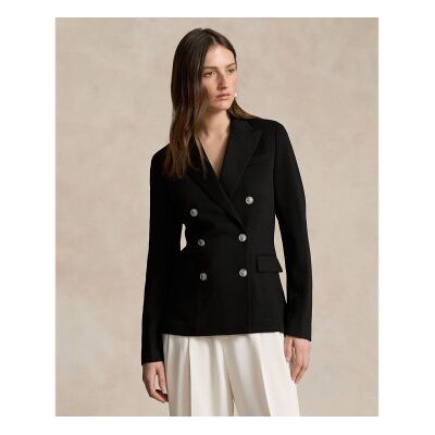 Polo Ralph Lauren para mulher. 211910134002 Blazer de malha com peito duplo preto (34), Casual, Poliéster Polo Ralph Lauren para mulher. 211910134002 Blazer de malha com peito duplo preto (34), Casual, Poliéster