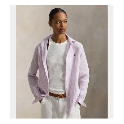 Polo Ralph Lauren para mulher. 211A96158006 Camisa clássica de linho cor-de-rosa (XS), Casual, Manga comprida Polo Ralph Lauren para mulher. 211A96158006 Camisa clássica de linho cor-de-rosa (XS), Casual, Manga comprida