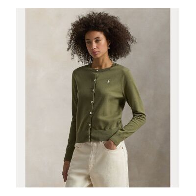 Polo Ralph Lauren para mulher. 211971871501 Casaco de malha comprido verde (L), Casual, Algodão Polo Ralph Lauren para mulher. 211971871501 Casaco de malha comprido verde (L), Casual, Algodão