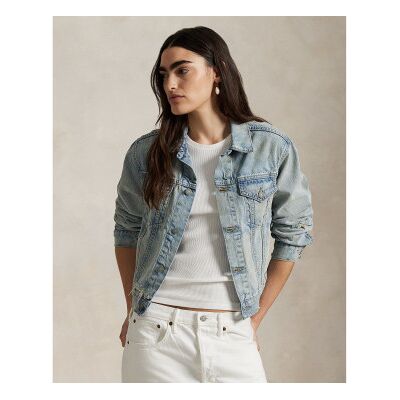 Polo Ralph Lauren para mulher. 211969393001 Casaco de camionista de ganga azul (M), Casual, Algodão, Denim Polo Ralph Lauren para mulher. 211969393001 Casaco de camionista de ganga azul (M), Casual, Algodão, Denim