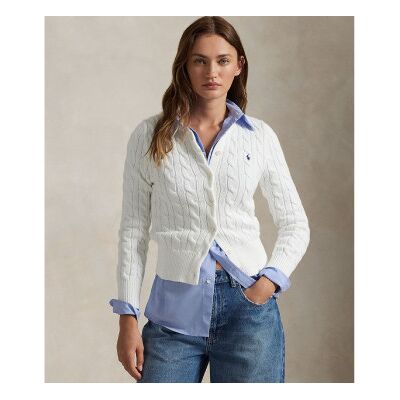 Polo Ralph Lauren para mulher. 211971868007 Casaco de algodão em tecido de malha branco eights (L), Casual Polo Ralph Lauren para mulher. 211971868007 Casaco de algodão em tecido de malha branco eights (L), Casual