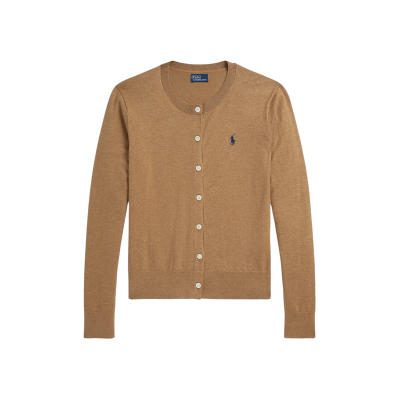 Polo Ralph Lauren para mulher. 211971871007 Casaco de malha com gola redonda castanho (S), Marrom, Casual, Algodão Polo Ralph Lauren para mulher. 211971871007 Casaco de malha com gola redonda castanho (S), Marrom, Casual, Algodão