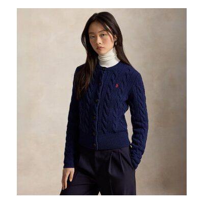 Polo Ralph Lauren para mulher. 211972104507 Cardigã trançado marinho (M), Casual, Casimira, Manga comprida Polo Ralph Lauren para mulher. 211972104507 Cardigã trançado marinho (M), Casual, Casimira, Manga comprida