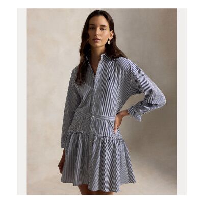 Polo Ralph Lauren para mulher. 211B22754001 Vestido de tecido azul (38), Casual, Algodão, Manga comprida Polo Ralph Lauren para mulher. 211B22754001 Vestido de tecido azul (38), Casual, Algodão, Manga comprida