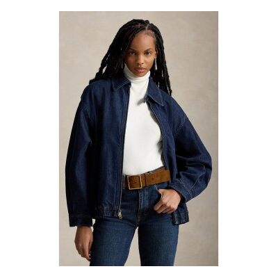 Polo Ralph Lauren para mulher. 211B17294001 Jaqueta de denim com zíper azul (S), Casual, Algodão Polo Ralph Lauren para mulher. 211B17294001 Jaqueta de denim com zíper azul (S), Casual, Algodão