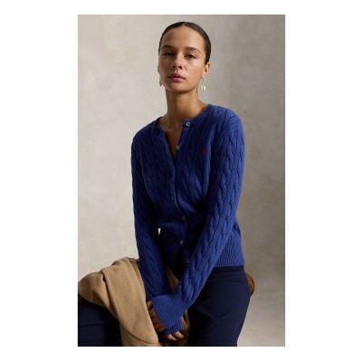 Polo Ralph Lauren para mulher. 211971868510 Cardigan de algodão em ponto de tranças marinho (XL), Azul, Casual Polo Ralph Lauren para mulher. 211971868510 Cardigan de algodão em ponto de tranças marinho (XL), Azul, Casual