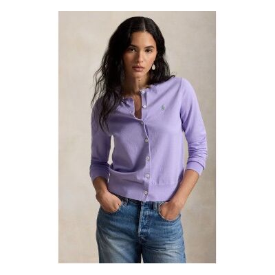 Polo Ralph Lauren para mulher. 211971871505 Cardigan de algodão e elastano lilás (S), Casual Polo Ralph Lauren para mulher. 211971871505 Cardigan de algodão e elastano lilás (S), Casual
