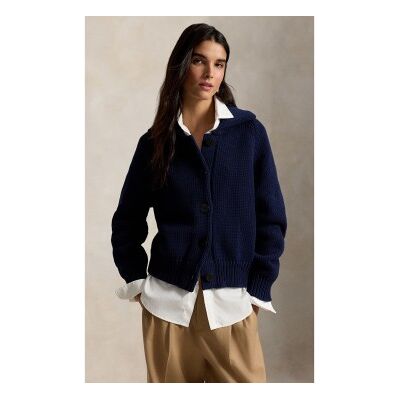 Polo Ralph Lauren para mulher. 211B17759001 Cardigã de mistura de algodão marinho (L), Casual Polo Ralph Lauren para mulher. 211B17759001 Cardigã de mistura de algodão marinho (L), Casual