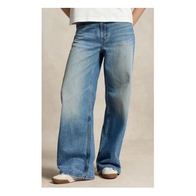 Polo Ralph Lauren para mulher. 211B17121001 Jeans de perna larga e corte relaxado azul (25/32), Casual, Algodão, Denim Polo Ralph Lauren para mulher. 211B17121001 Jeans de perna larga e corte relaxado azul (25/32), Casual, Algodão, Denim