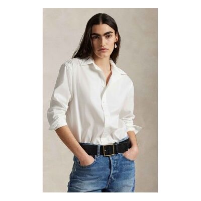 Polo Ralph Lauren para mulher. 211968219001 Camisa branca de algodão oversize (XS), Branco, Casual, Manga comprida Polo Ralph Lauren para mulher. 211968219001 Camisa branca de algodão oversize (XS), Branco, Casual, Manga comprida