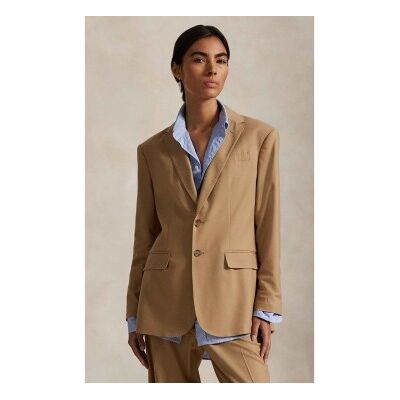 Polo Ralph Lauren para mulher. 211977093001 Blazer de lã elástica com dois botões bege (44), Casual, Clássico Polo Ralph Lauren para mulher. 211977093001 Blazer de lã elástica com dois botões bege (44), Casual, Clássico