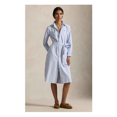 Polo Ralph Lauren para mulher. 211959901001 Vestido camiseiro de oxford de algodão azul (40), Casual, Manga comprida Polo Ralph Lauren para mulher. 211959901001 Vestido camiseiro de oxford de algodão azul (40), Casual, Manga comprida
