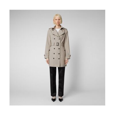 Save The Duck para mulher. D43090W-GRIN20 Gabardina bege (S), Casual, Polister Reciclado, Sustentável Save The Duck para mulher. D43090W-GRIN20 Gabardina bege (S), Casual, Polister Reciclado, Sustentável