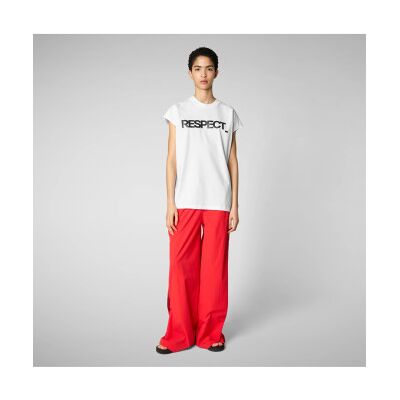 Save The Duck para mulher. DT2231W-BESY20 T-shirt Fiora branca (M), Branco, Casual, Algodão, Manga curta Save The Duck para mulher. DT2231W-BESY20 T-shirt Fiora branca (M), Branco, Casual, Algodão, Manga curta