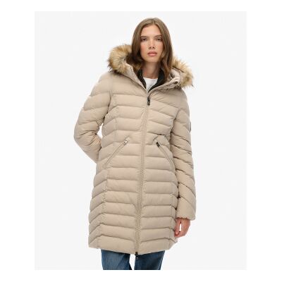 Superdry para mulher. W5011999A Casaco bege Fuji Faux (M), Casual, Polister Reciclado, Sustentável Superdry para mulher. W5011999A Casaco bege Fuji Faux (M), Casual, Polister Reciclado, Sustentável
