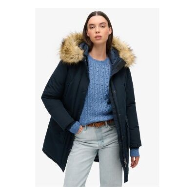 Superdry para mulher. W5011786A Parka de pele sintética Everest azul-marinho (L), Polister Reciclado, Sustentável Superdry para mulher. W5011786A Parka de pele sintética Everest azul-marinho (L), Polister Reciclado, Sustentável
