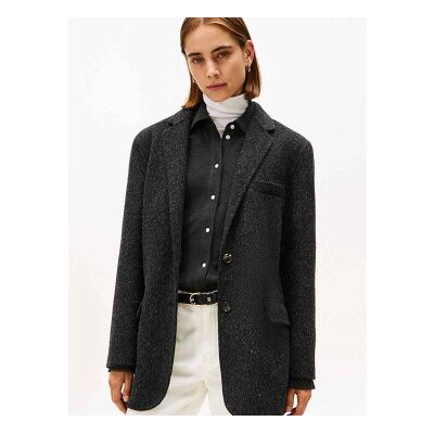 Tommy Hilfiger para mulher. WW0WW46856 Blazer cinzento de tamanho grande (M/L), Casual, Cinza, Lã, Clássico Tommy Hilfiger para mulher. WW0WW46856 Blazer cinzento de tamanho grande (M/L), Casual, Cinza, Lã, Clássico