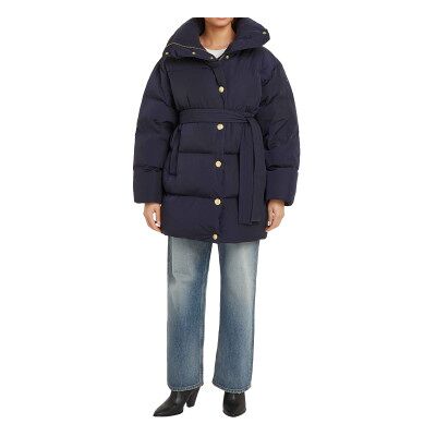 Tommy Hilfiger para mulher. WW0WW44133 Casaco curto acolchoado azul-marinho (M/L), Casual, Nylon reciclado Tommy Hilfiger para mulher. WW0WW44133 Casaco curto acolchoado azul-marinho (M/L), Casual, Nylon reciclado