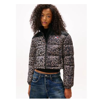 Tommy Jeans para mulher. DW0DW21967 Casaco de penas (XS), Bege, Casual, Animal print, Poliéster Tommy Jeans para mulher. DW0DW21967 Casaco de penas (XS), Bege, Casual, Animal print, Poliéster