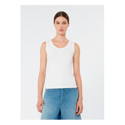 Weekend Max Mara para mulher. 2615941012600 Camiseta Multic branca (XL), Branco, Casual, Algodão, Sem mangas / correias Weekend Max Mara para mulher. 2615941012600 Camiseta Multic branca (XL), Branco, Casual, Algodão, Sem mangas / correias