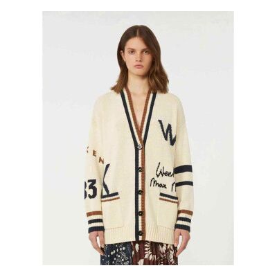 Weekend Max Mara para mulher. 2615341061600 Casaco de malha Wkdblasone bege (S), Casual, Algodão Weekend Max Mara para mulher. 2615341061600 Casaco de malha Wkdblasone bege (S), Casual, Algodão