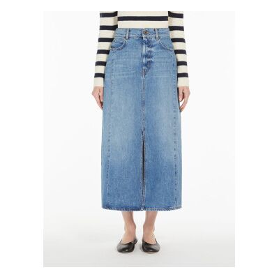 Weekend Max Mara para mulher. 2515101061600 Saia de ganga Gesso azul (46), Casual, Algodão, Denim Weekend Max Mara para mulher. 2515101061600 Saia de ganga Gesso azul (46), Casual, Algodão, Denim