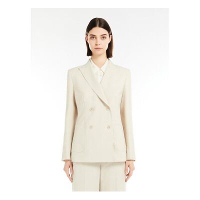 Weekend Max Mara para mulher. 2515041031600 Blazer de lã Nervoso areia (46), Bege, Casual, Manga comprida Weekend Max Mara para mulher. 2515041031600 Blazer de lã Nervoso areia (46), Bege, Casual, Manga comprida
