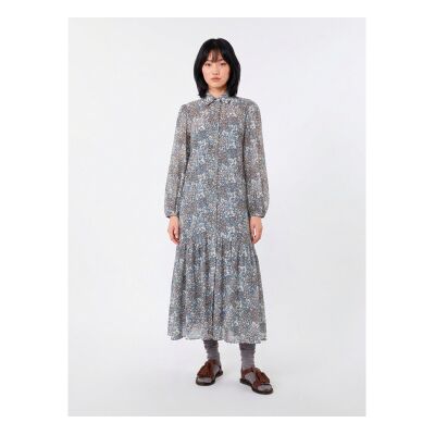Weekend Max Mara para mulher. 2615231022600 Vestido Wkdoboli azul (42), Casual, Algodão, Floral, Manga comprida Weekend Max Mara para mulher. 2615231022600 Vestido Wkdoboli azul (42), Casual, Algodão, Floral, Manga comprida